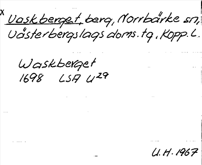 Bild på arkivkortet för arkivposten *Vaskberget
