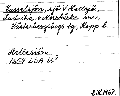 Bild på arkivkortet för arkivposten Vasselsjön