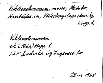 Bild på arkivkortet för arkivposten Viklundsmossen