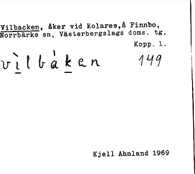 Bild på arkivkortet för arkivposten Vilbacken