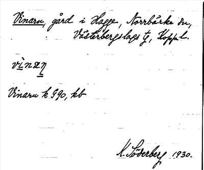 Bild på arkivkortet för arkivposten Vinarn