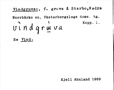Bild på arkivkortet för arkivposten Vindgruvan, se Vind