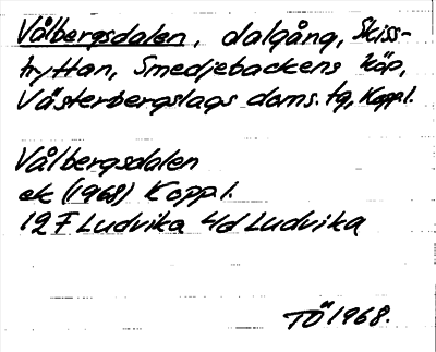 Bild på arkivkortet för arkivposten Vålbergsdalen
