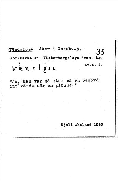 Bild på arkivkortet för arkivposten Vändlösa