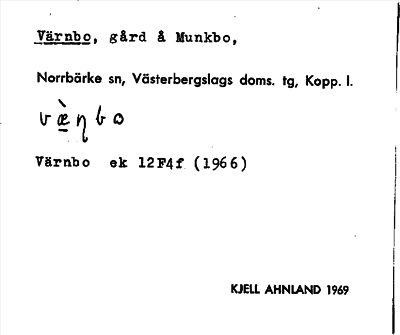 Bild på arkivkortet för arkivposten Värnbo