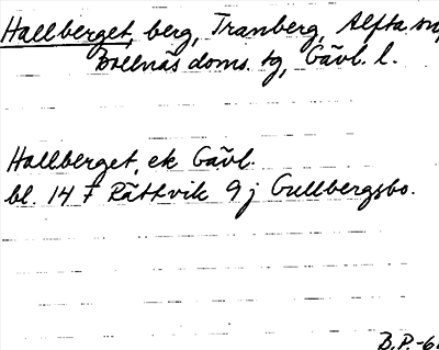 Bild på arkivkortet för arkivposten Hallberget