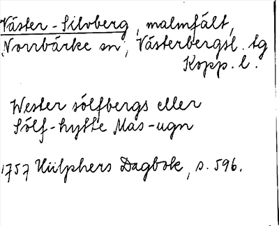 Bild på arkivkortet för arkivposten Väster - Silvberg