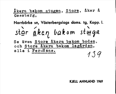 Bild på arkivkortet för arkivposten Åkern bakom stugan, Stora