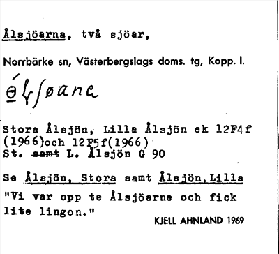 Bild på arkivkortet för arkivposten Ålsjöarna
