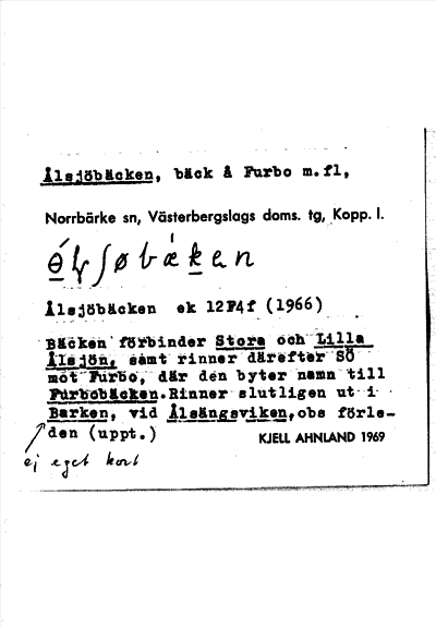 Bild på arkivkortet för arkivposten Ålsjöbäcken