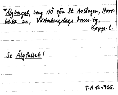 Bild på arkivkortet för arkivposten *Älgberget, se Älgfallet