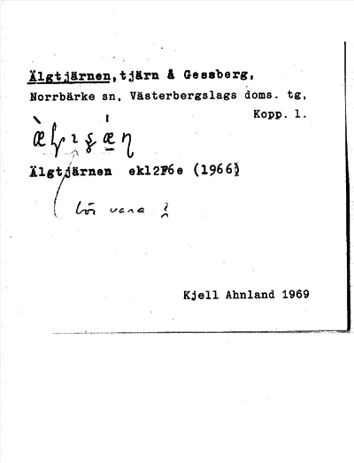 Bild på arkivkortet för arkivposten Älgtjärnen
