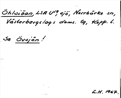 Bild på arkivkortet för arkivposten Öhlsiöan, se Övsjön