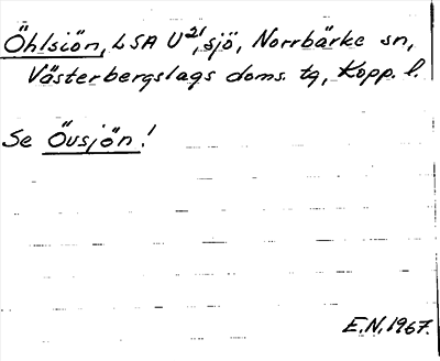 Bild på arkivkortet för arkivposten Öhlsiön, se Övsjön