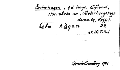 Bild på arkivkortet för arkivposten Österhagen