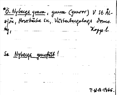 Bild på arkivkortet för arkivposten *Övre Nybergs gruva
