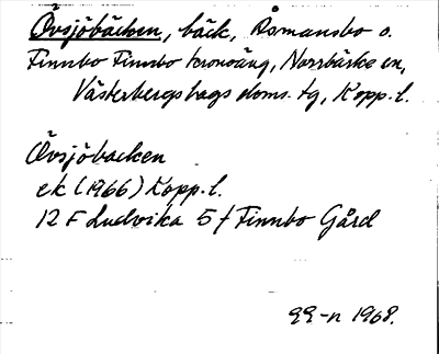 Bild på arkivkortet för arkivposten Övsjöbäcken