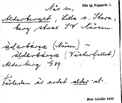 Bild på arkivkortet för arkivposten Alderberget