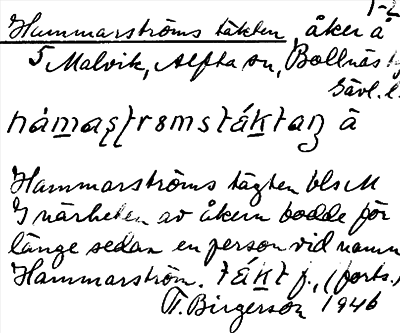 Bild på arkivkortet för arkivposten Hammarströms täkten
