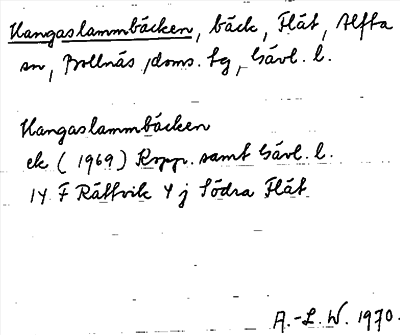 Bild på arkivkortet för arkivposten Hangaslammbäcken