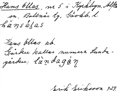 Bild på arkivkortet för arkivposten Hans Ollas