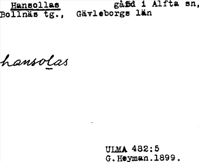 Bild på arkivkortet för arkivposten Hansollas