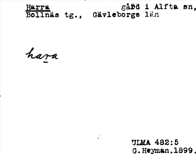 Bild på arkivkortet för arkivposten Harra