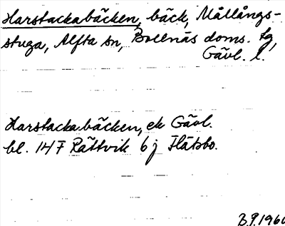 Bild på arkivkortet för arkivposten Harstackabäcken