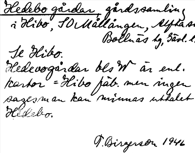 Bild på arkivkortet för arkivposten Hedebo gårdar