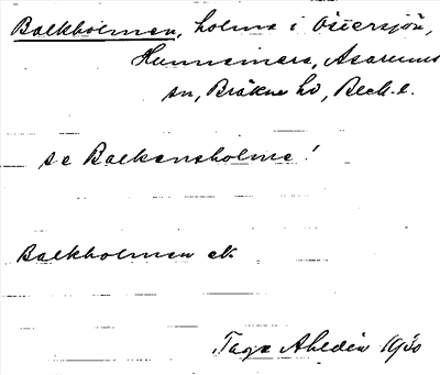 Bild på arkivkortet för arkivposten Backholmen