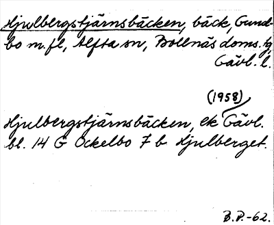 Bild på arkivkortet för arkivposten Hjulbergstjärnsbäcken