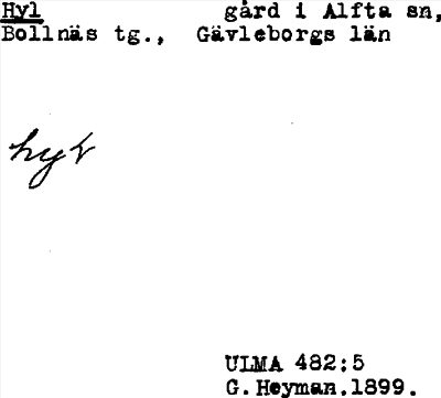 Bild på arkivkortet för arkivposten Hyl