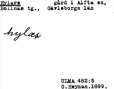 Bild på arkivkortet för arkivposten Hylars