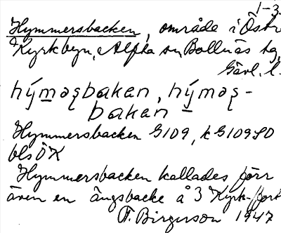 Bild på arkivkortet för arkivposten Hymmersbacken