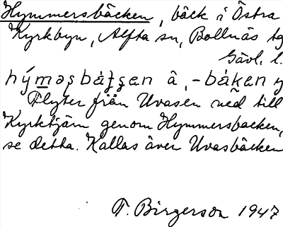 Bild på arkivkortet för arkivposten Hymmersbäcken