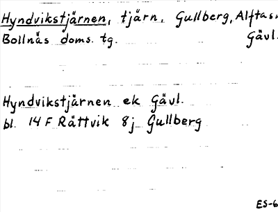 Bild på arkivkortet för arkivposten Hyndvikstjärnen