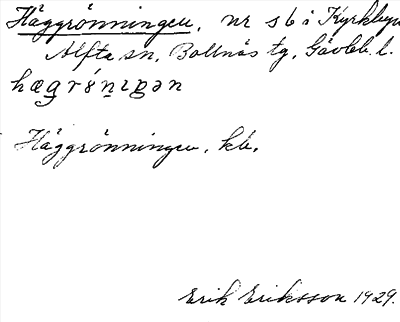 Bild på arkivkortet för arkivposten Häggrönningen