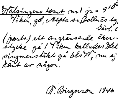 Bild på arkivkortet för arkivposten Hälsingens tomt