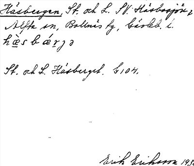 Bild på arkivkortet för arkivposten Häsbergen