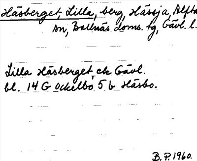 Bild på arkivkortet för arkivposten Häsberget, Lilla