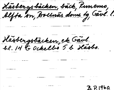 Bild på arkivkortet för arkivposten Häsbergsbäcken