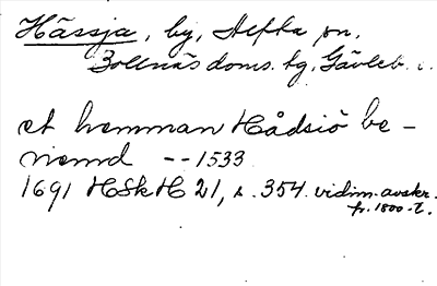 Bild på arkivkortet för arkivposten Hässja