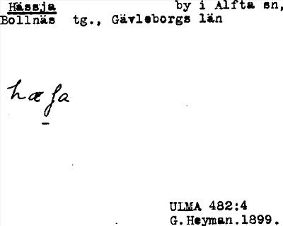 Bild på arkivkortet för arkivposten Hässja