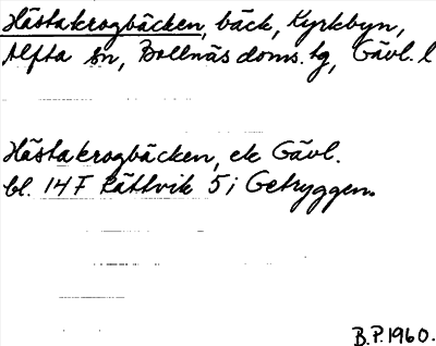 Bild på arkivkortet för arkivposten Hästakrogbäcken