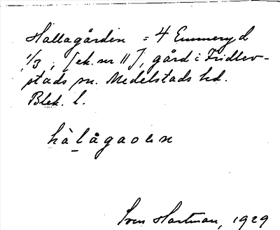 Bild på arkivkortet för arkivposten Hallagården