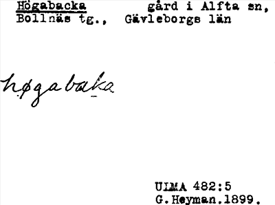 Bild på arkivkortet för arkivposten Högabacka