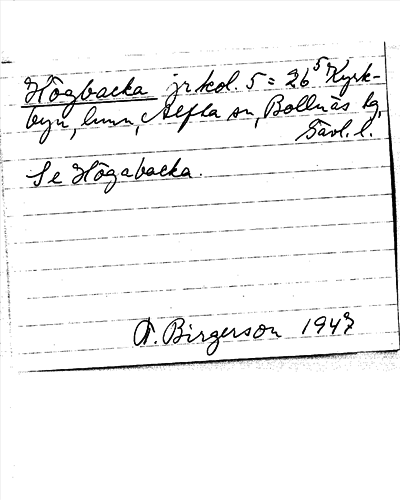 Bild på arkivkortet för arkivposten Högbacka
