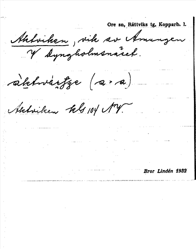 Bild på arkivkortet för arkivposten Aktviken