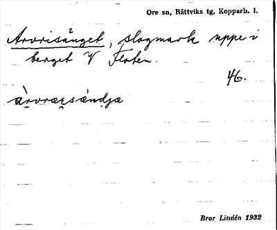 Bild på arkivkortet för arkivposten Arvrisänget