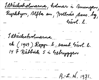 Bild på arkivkortet för arkivposten Idbäcksholmarna